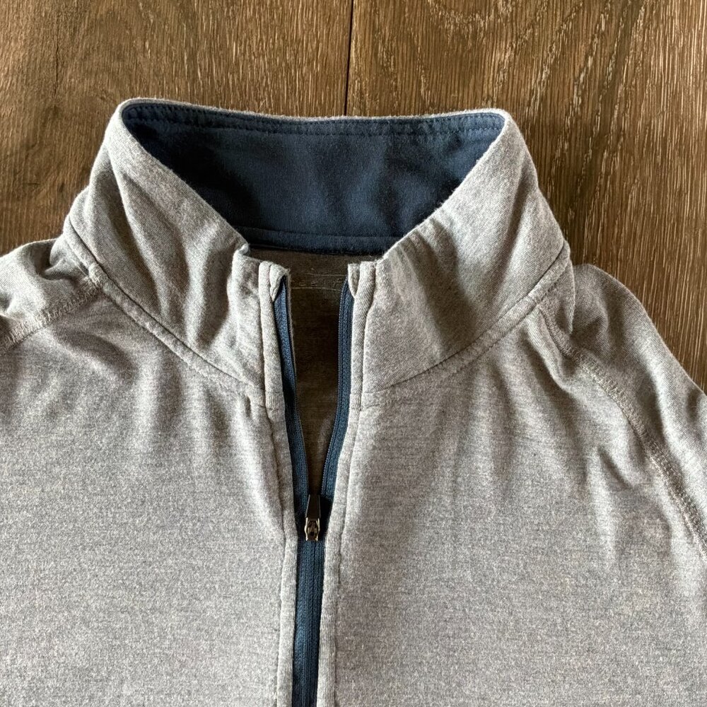 Free Fly men's Bamboo Flex gray/navy quarter zip size Large - Picture 5 of 12